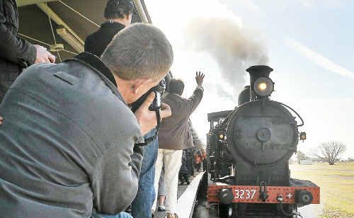 The historic steam train leaves Coffs Harbour for a run to Raleigh yesterday. The historic steam train leaves Coffs Harbour for a run to Raleigh yesterday.